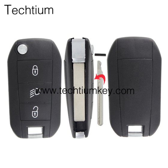 407 blade Light button 3 button remote key shell for Citroen